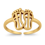 Adjustable Feet Toe Ring Band 925 Sterling Silver (10mm)