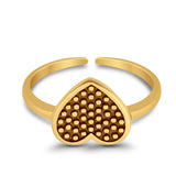Polka Dot Heart Shape Toe Ring Band 925 Silver Sterling For Womens(8mm)