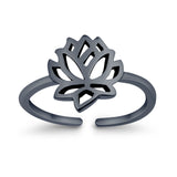 Awesome Lotus Ring Adjustable Toe Ring 925 Sterling Silver for Womens