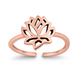 Awesome Lotus Ring Adjustable Toe Ring 925 Sterling Silver for Womens