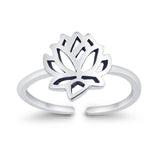 Awesome Lotus Ring Adjustable Toe Ring 925 Sterling Silver for Womens