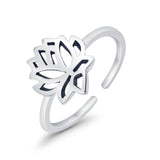 Awesome Lotus Ring Adjustable Toe Ring 925 Sterling Silver for Womens