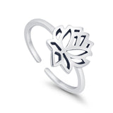 Awesome Lotus Ring Adjustable Toe Ring 925 Sterling Silver for Womens