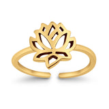 Awesome Lotus Ring Adjustable Toe Ring 925 Sterling Silver for Womens