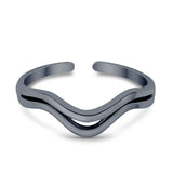 Aquarius Zodiac Sign Toe Ring Adjustable Band 925 Sterling Silver (5mm)