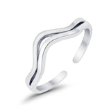 Aquarius Zodiac Sign Toe Ring Adjustable Band 925 Sterling Silver (5mm)