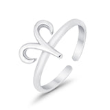 Aries Zodiac Sign Toe Ring Adjustable Band 925 Sterling Silver (8mm)