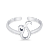Leo Zodiac Sign Toe Ring Adjustable Band 925 Sterling Silver (9mm)
