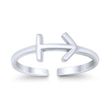 Sagittarius Zodiac Sign Toe Ring Adjustable Band 925 Sterling Silver (6mm)