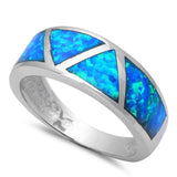 Half Eternity Design Ring Band Lab Created Opal 925 Sterling Silver Choose Color