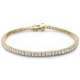 Wedding Tennis Bracelet Invisible Princess Cut 2mm Cubic Zirconia 925 Sterling Silver