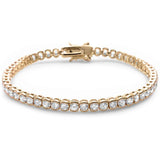 Wedding Tennis Bracelet Round 3mm Cubic Zirconia Half Bezel 925 Sterling Silver