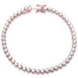 Wedding Tennis Bracelet Round Cubic Zirconia 925 Sterling Silver (3mm)