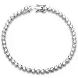 Wedding Tennis Bracelet Round Cubic Zirconia 925 Sterling Silver (3mm)