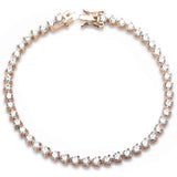Wedding Tennis Bracelet Round Cubic Zirconia 925 Sterling Silver (3mm)