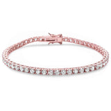 Wedding Tennis Bracelet Round 3mm Cubic Zirconia 925 Sterling Silver Prong Set