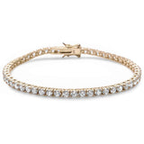 Wedding Tennis Bracelet Round 3mm Cubic Zirconia 925 Sterling Silver Prong Set