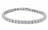 Bridal Wedding Tennis Bracelet 6mm Round Cubic Zirconia 925 Sterling Silver