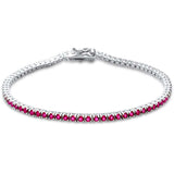 7" Tennis Bracelet 2.5mm Tiny Round Cubic-Zirconia 925 Sterling Silver