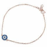 Evil Eye Bracelet Round Simulated Nano Turquoise 925 Sterling Silver choose Color