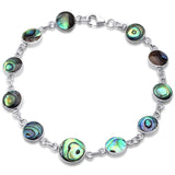 Round Big Small Bracelet Simulated Stone 925 Sterling Silver