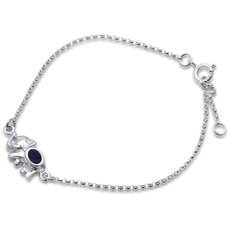 Dainty Elephant Bracelet Simulated Stone 925 Sterling Silver
