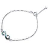 Infinity Love Bracelet Simulated CZ 925 Sterling Silver