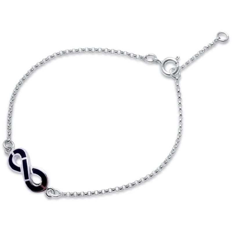 Infinity Love Bracelet Simulated CZ 925 Sterling Silver