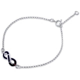 Infinity Love Bracelet Simulated CZ 925 Sterling Silver