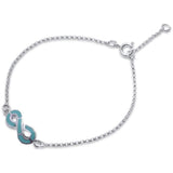 Infinity Love Bracelet Simulated CZ 925 Sterling Silver
