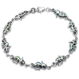 Nautical Seahorse Bracelet Simulated Turquoise 925 Sterling Silver Sea Horse