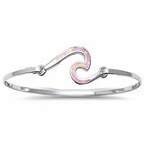 Trendy Ocean Beach Bangle Bracelet 925 Sterling Silver Choose Color