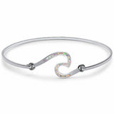 Trendy Ocean Beach Bangle Bracelet 925 Sterling Silver Choose Color