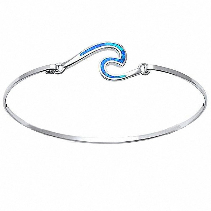 Trendy Ocean Beach Bangle Bracelet 925 Sterling Silver Choose Color