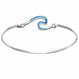 Trendy Ocean Beach Bangle Bracelet 925 Sterling Silver Choose Color