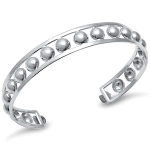 Round Bead Bangle Bracelet 925 Sterling Silver