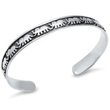 Elephants Bangle Bracelet 925 Sterling Silver