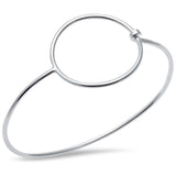 Fashion Round O Circle Bangle Bracelet 925 Sterling Silver