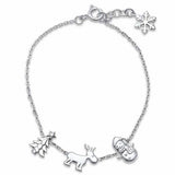 Plain Christmas Charm Bracelet 925 Sterling Silver