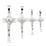 San Benito Cross Design Crucifix Pendant 925 Sterling Silver - Blue Apple Jewelry