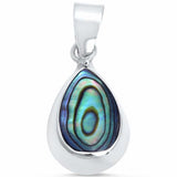 Solitaire Pear Teardrop Pendant 925 Sterling Silver Simulated Stone Choose Color