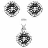 Fashion Jewelry Set Round Simulated Cubic Zirconia 925 Sterling Silver