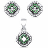 Fashion Jewelry Set Round Simulated Cubic Zirconia 925 Sterling Silver