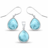 Jewelry Teardrop Pear Shape Set Created Opal 925 Sterling Silver