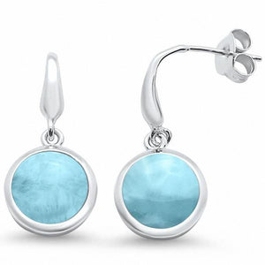 Dangling Solitaire Earrings Round Lab Created Opal 925 Sterling Silver