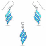 Swirl Jewelry Set Fashion Lab Created Opal 925 Sterling Silver