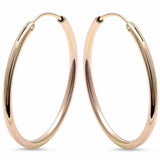 30 mm Tubemm Plain Endless Shiny Hoop Earrings 925 Sterling Silver