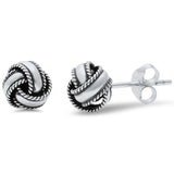 6mm, 8mm Bali Design Knot Ball Stud Earring 925 Sterling Silver Braided Twisted Knot Earring Choose Size - Blue Apple Jewelry