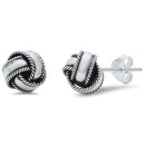 6mm, 8mm Bali Design Knot Ball Stud Earring 925 Sterling Silver Braided Twisted Knot Earring Choose Size - Blue Apple Jewelry