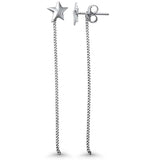 Star Drop Dangle Celestial Earrings Box Chain 925 Sterling Silver Choose Color